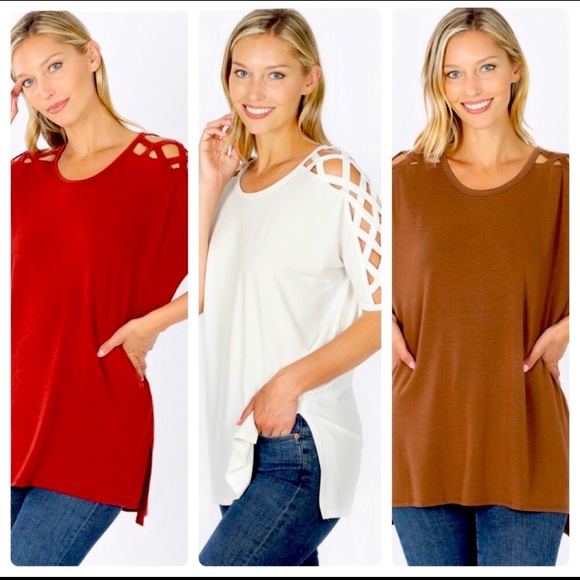 🎊HP 🌸Crisscross short sleeve shirt - Picture 2 of 6